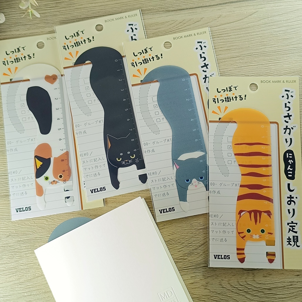 日本VELOS．懸掛貓咪 書籤尺