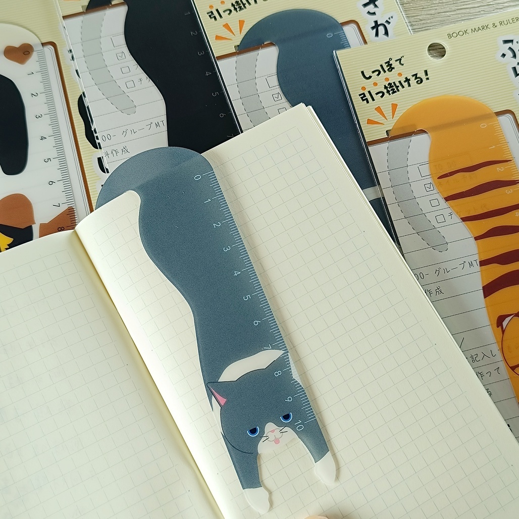 日本VELOS．懸掛貓咪 書籤尺