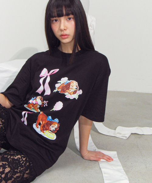 RONRON LADY DOG MOMENTS OVER FIT T SHIRT