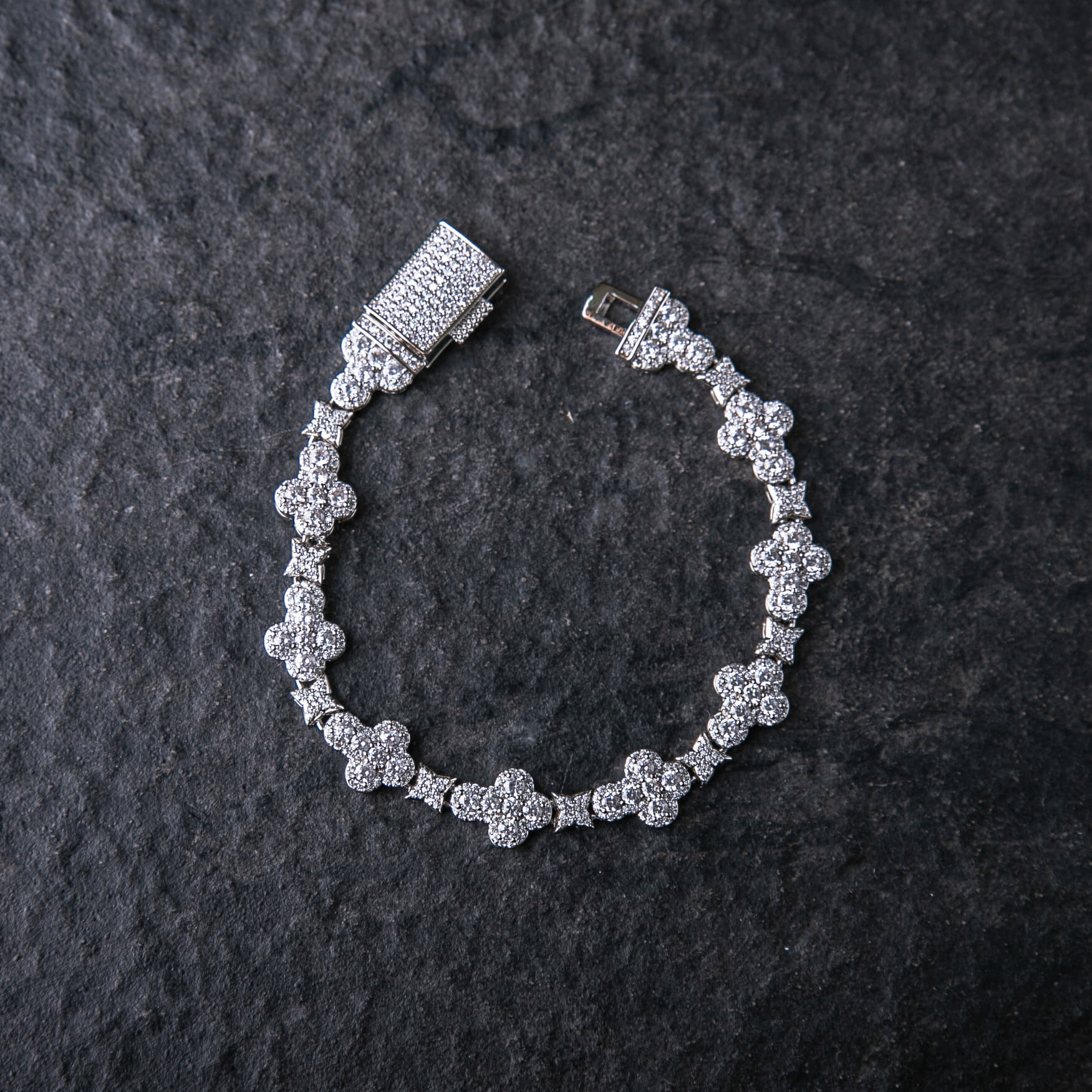 10mm滿鑲圓弧十字架星星手鍊