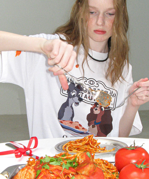 ★関税込★RONRON★PASTA LADY AND THE TRAMP OVER FIT T SHIRT RONRON PASTA LADY AND THE TRAMP OVER FIT T SHIRT