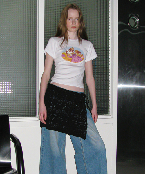 RONRON BABY PUPPIES CROP SLIM FIT T SHIRT