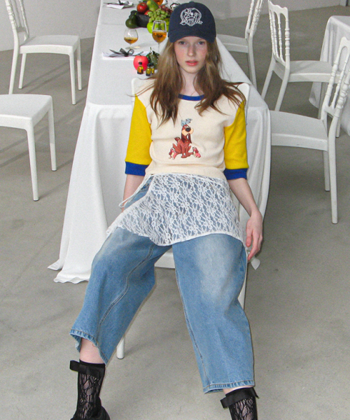 ★送料・関税込★RONRON★TRUSTY & PUPPIES WAFFLE T SHIRT★ VTG Mens Raw Blue Tried Trusted And True Lace Up Boots T
