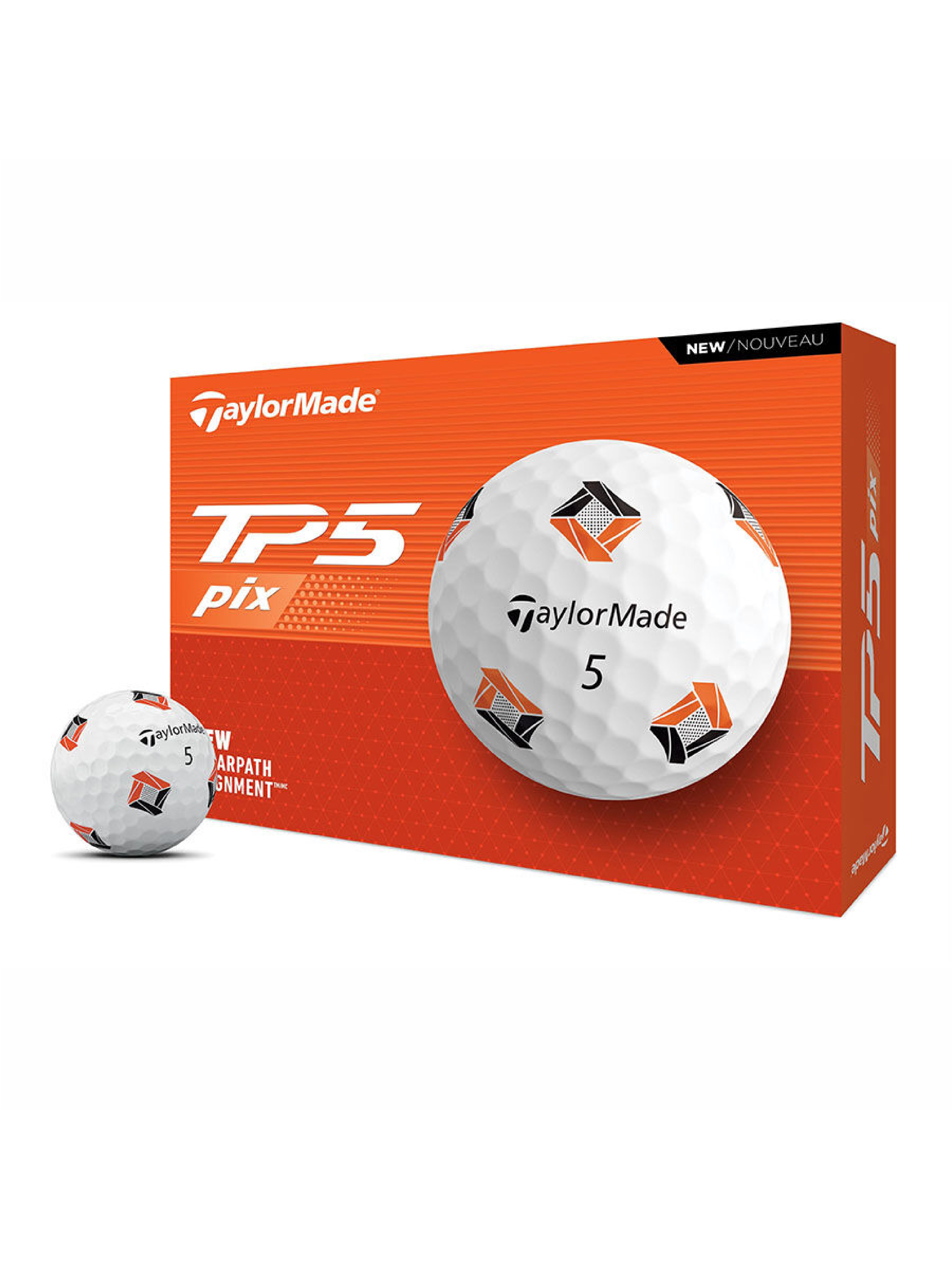 全新上市】24年款TaylorMade TP5 Pix 幾何圖形五層球, 5-piece