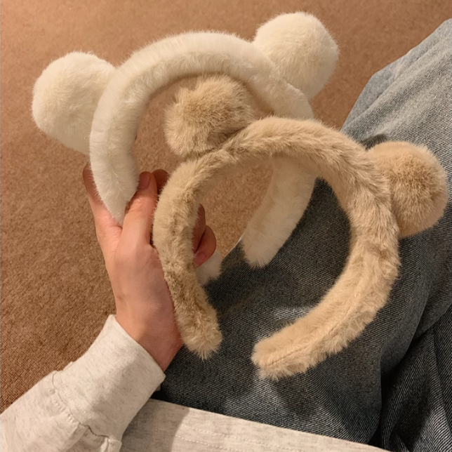 Autumn Cute Plush Bear Ears Headband