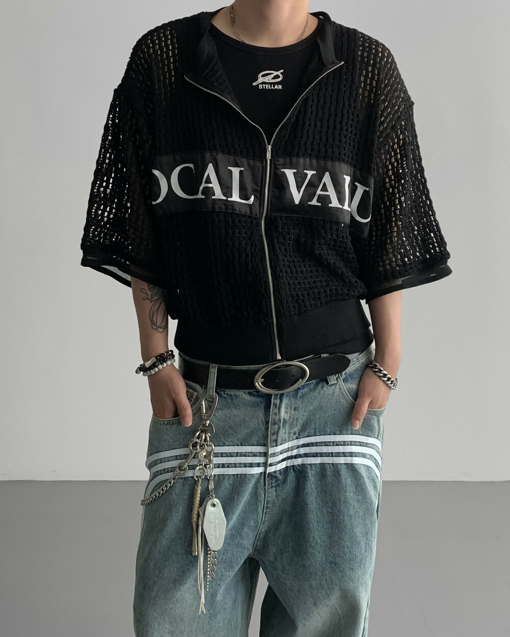 Local網眼拉鍊外套