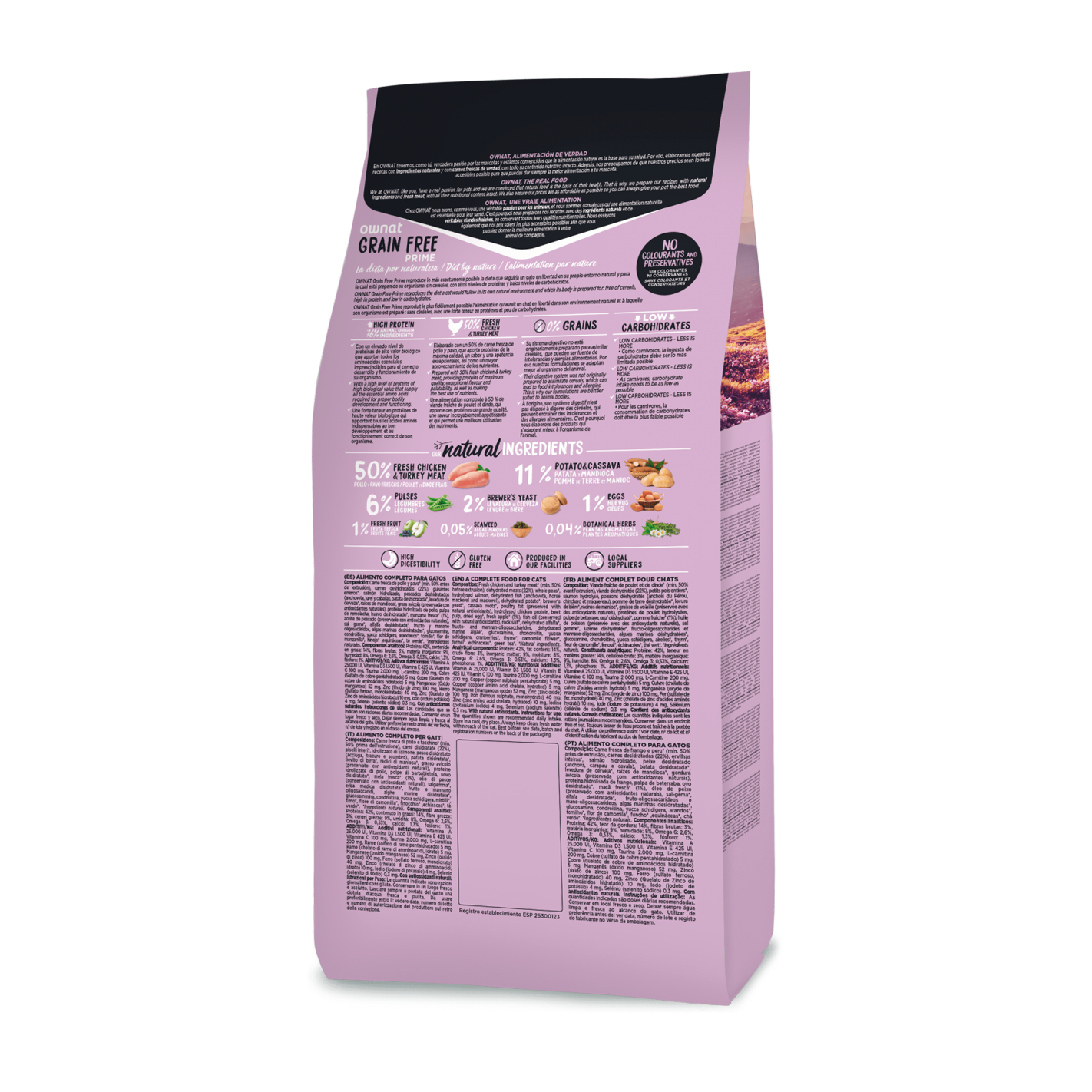 Ownat 無穀物鮮肉貓糧 - 放牧雞肉與火雞貓糧 (已絕育, 體重管理配方)