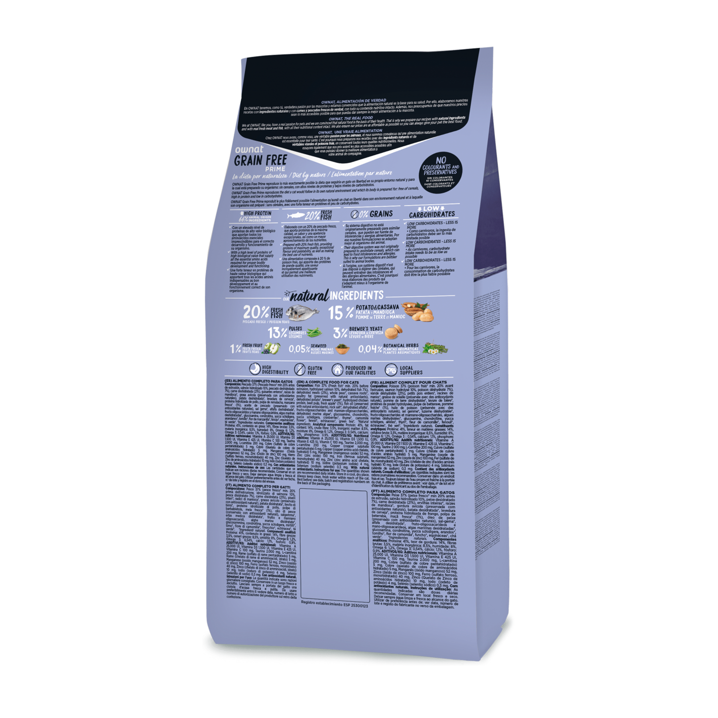 Ownat 無穀物鮮肉貓糧 - 混合魚類與肉類 (已絕育, 體重管理配方)