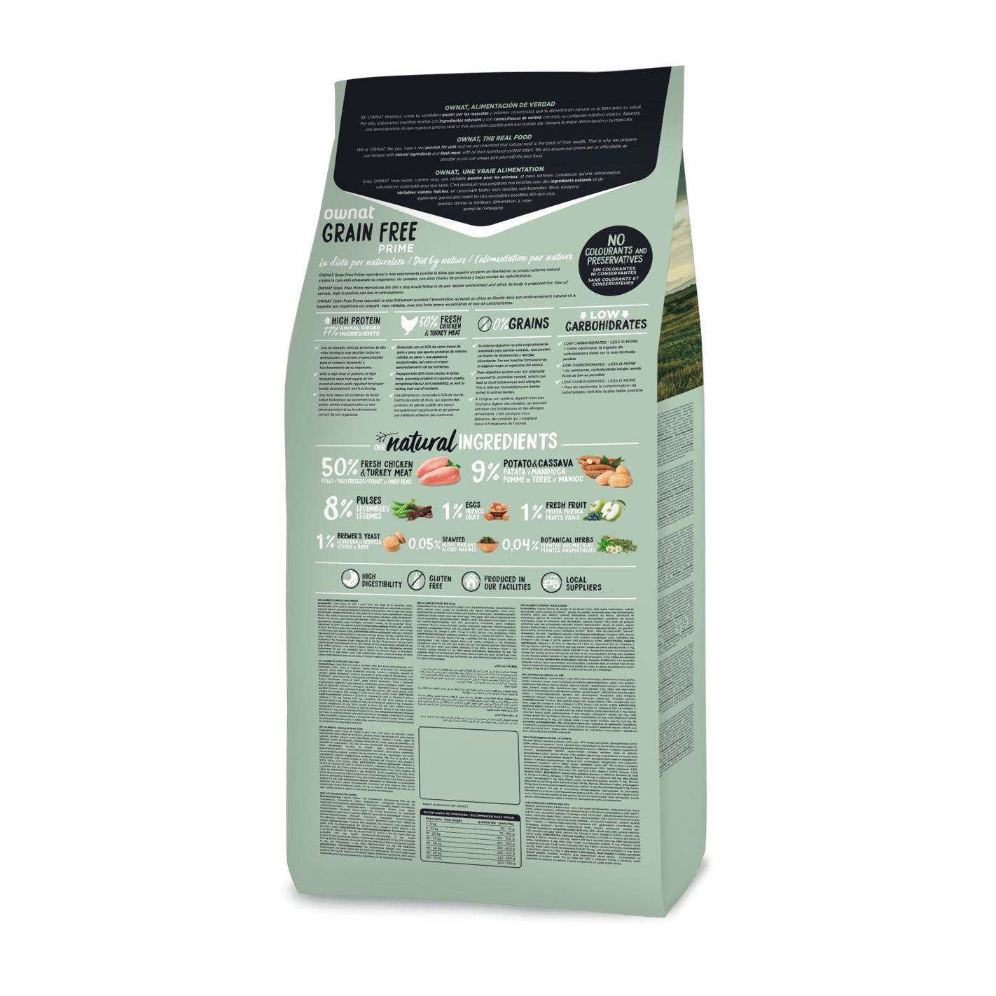 Ownat 無穀物鮮肉狗糧 - 放牧雞肉與火雞 (成年犬, 大顆粒）