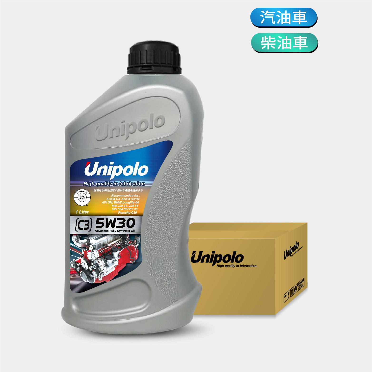 [箱購] Unipolo 5W30 C3 全合成機油 1L