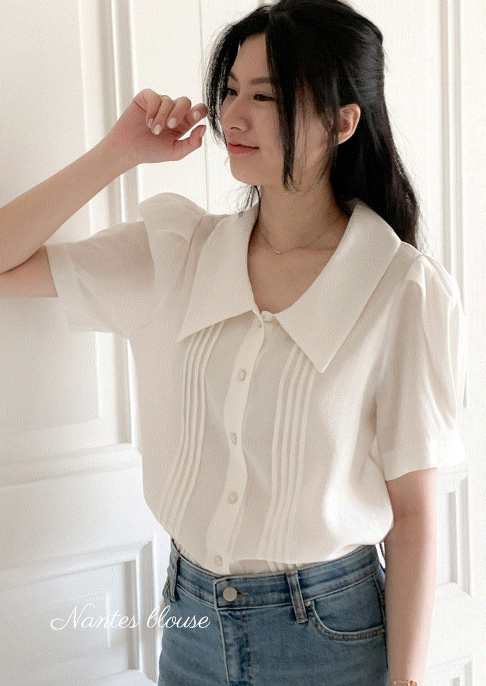🚀當日出貨【🌸早春新品 】Nantes 法式古典金邊鈕扣襯衫/短袖版