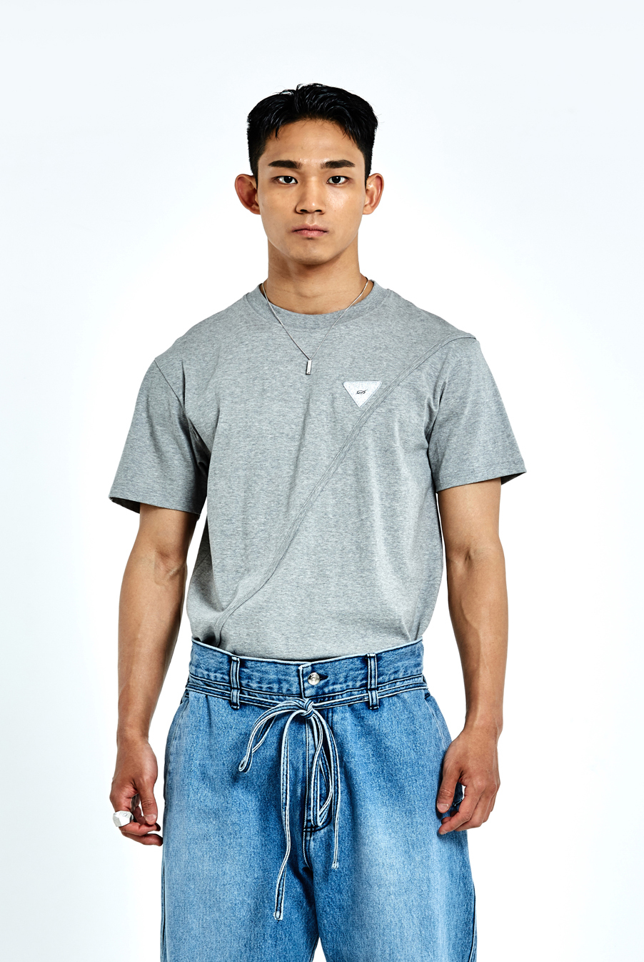 不對稱Ｔ恤－灰
