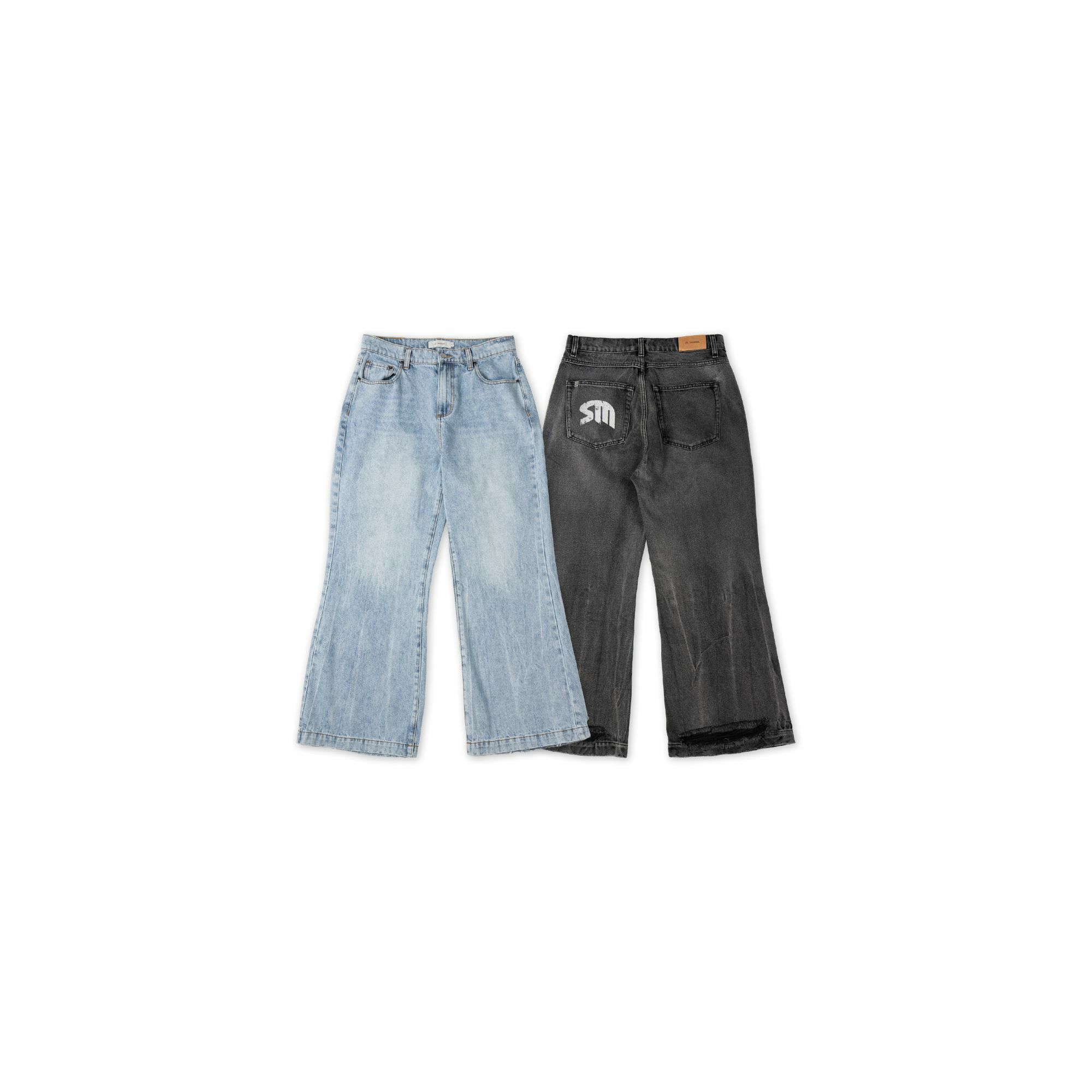 SIMON MADE BW-2421 聖水 破壞 微喇叭 牛仔褲