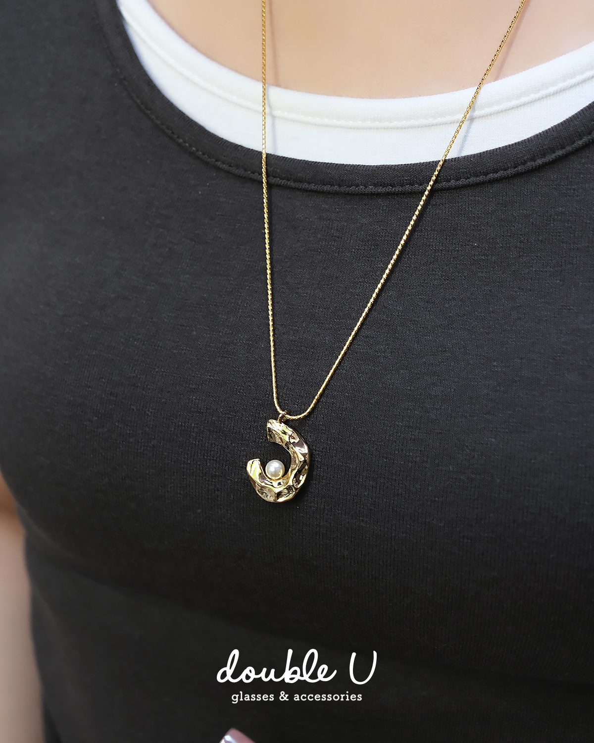 金屬熔岩珍珠項鍊・Necklace (FNC10105)