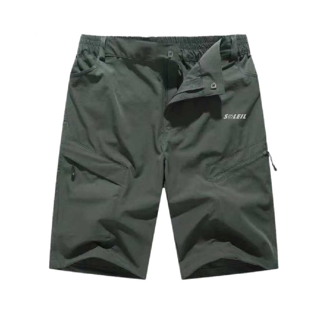 SOLEIL 口袋設計排汗短褲 黑 軍綠 灰 休閒/戶外/露營/冰涼 20SL1906