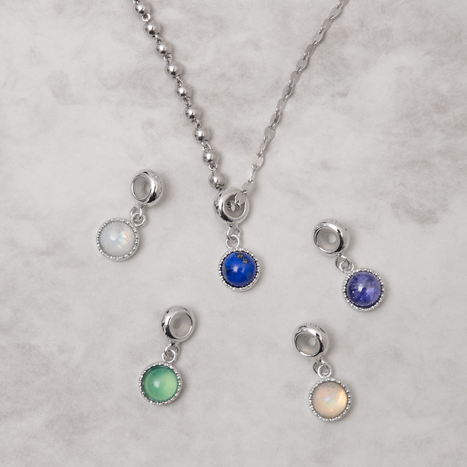 COSMOS｜綻放・6mm純銀寶石吊墜｜OLIVIA YAO JEWELLERY 官網
