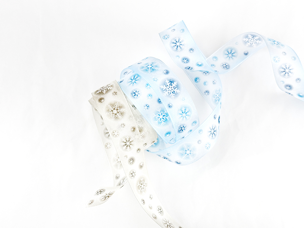 泡沫冰晶雪花/薄光平織帶/兩款寬度//瑞士設計