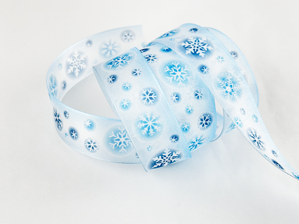 泡沫冰晶雪花/薄光平織帶/兩款寬度//瑞士設計