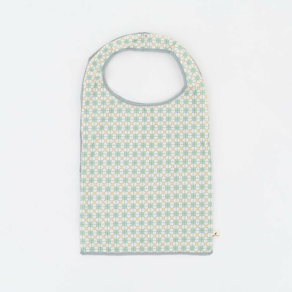 中型側揹背心袋/老磁磚9號/古宅白綠