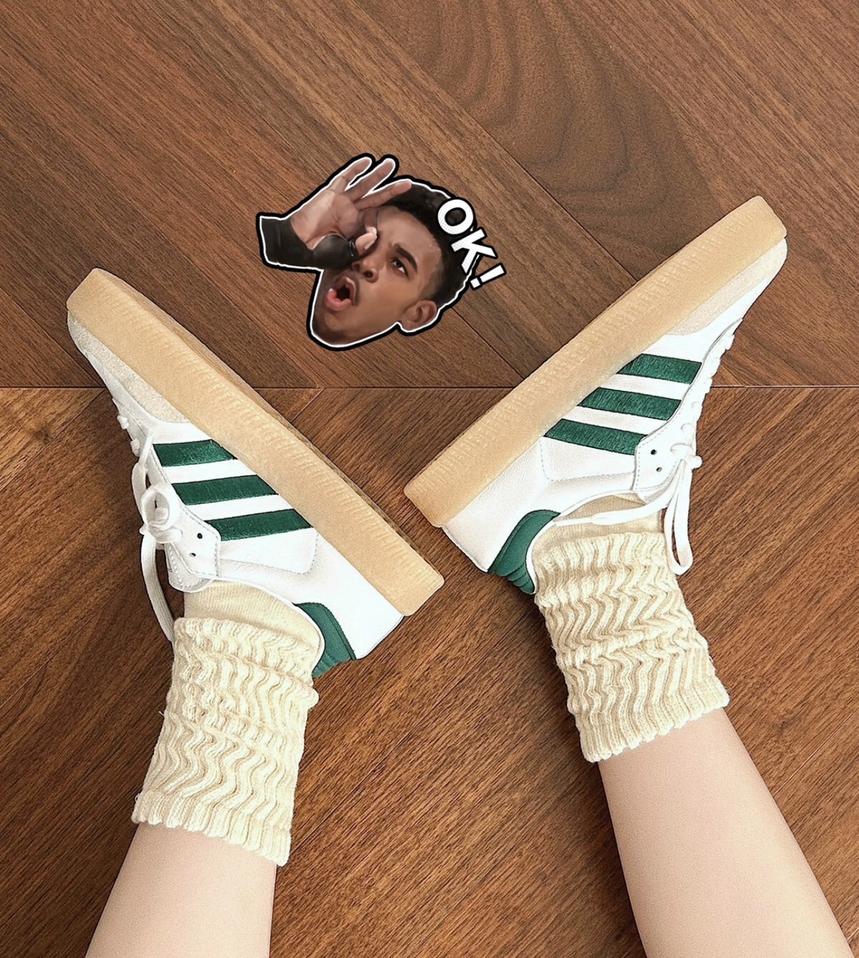 ADIDAS SAMBAE 瓷白綠竹