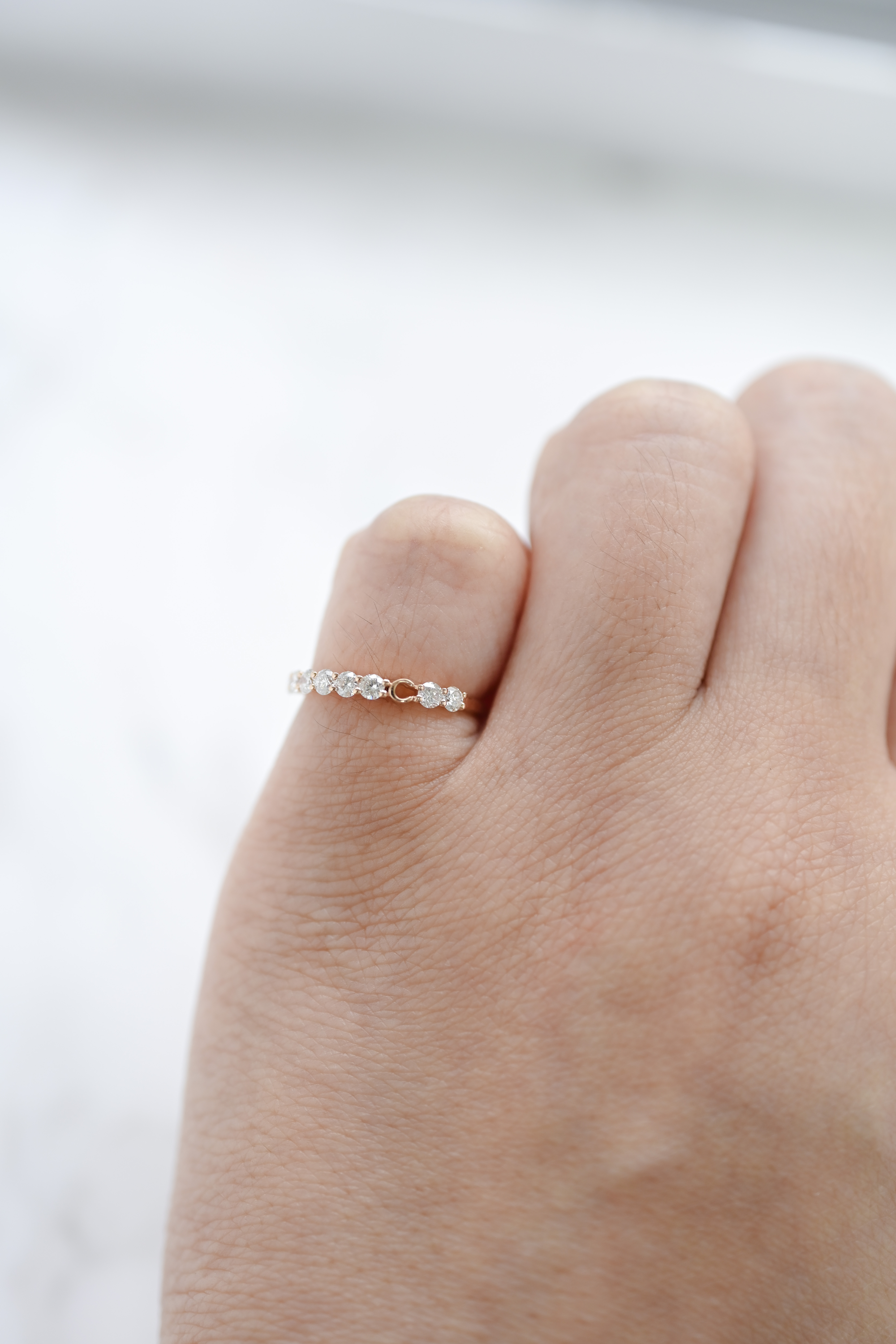 18K Initial Diamond Pinky Ring