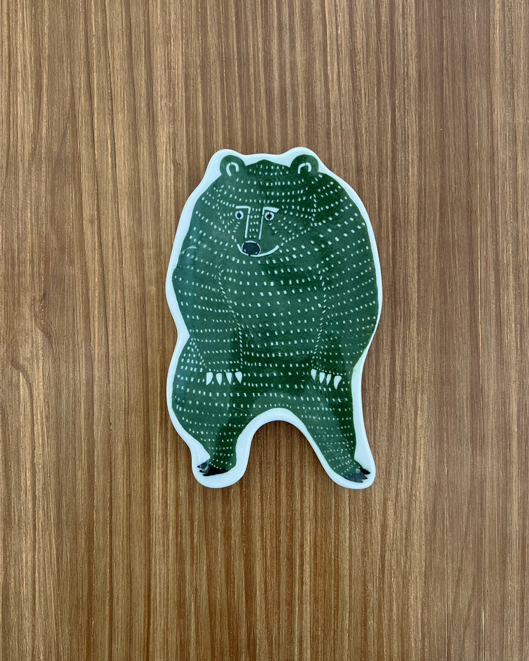 印判手 熊皿 L 綠色｜倉敷意匠 x kata kata