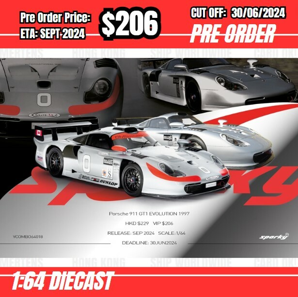 PO-$206 * Sparky * Sparky 1/64 1997  Porsche 911 GT1 EVOLUTION  (Tiny Exclusive) [OD17/06]