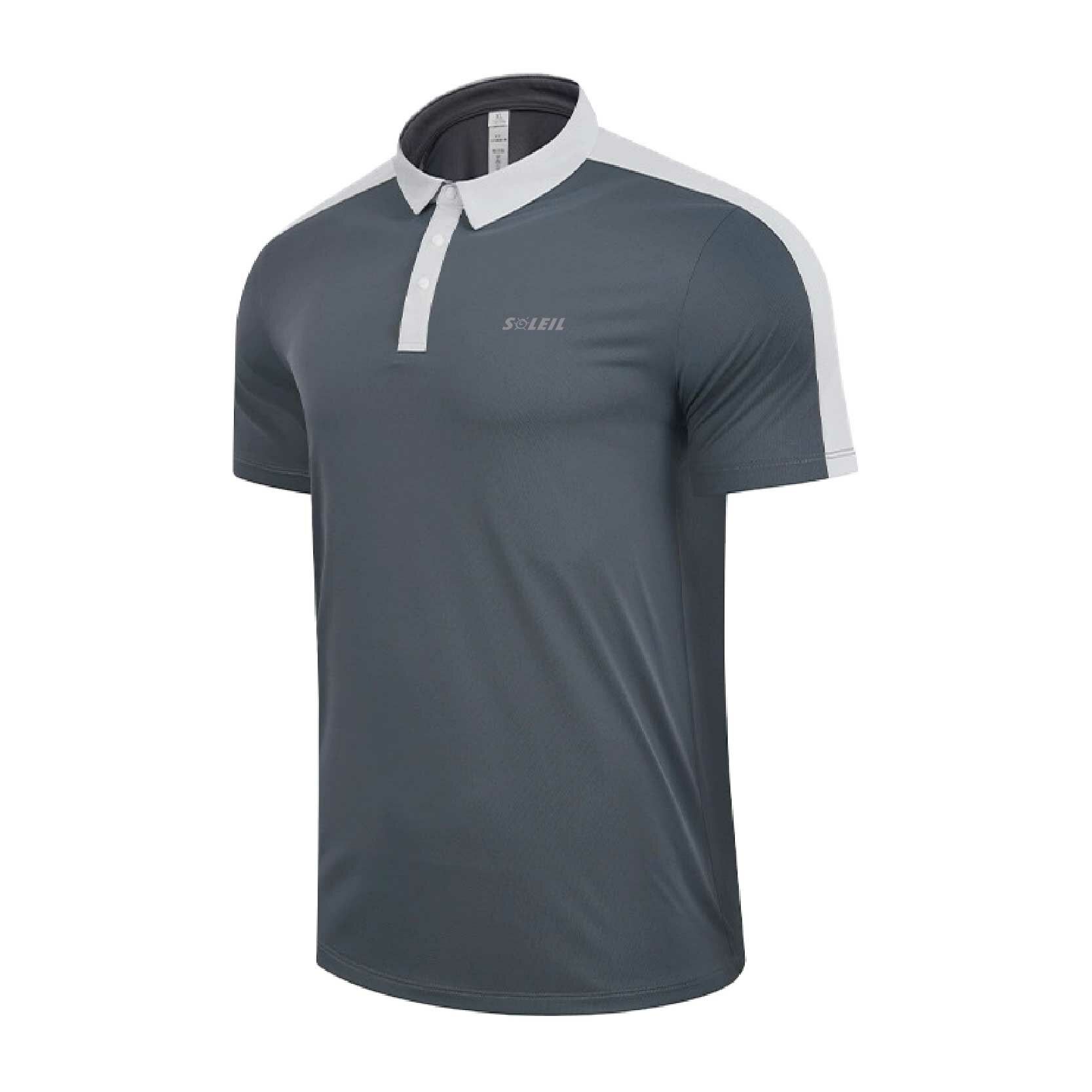 SOLEIL 休閒機能透氣POLO衫 男款 (灰、藍) 短袖襯衫/彈性/透氣/舒適/運動衫/休閒/登山/高爾夫球衣 10SL1373