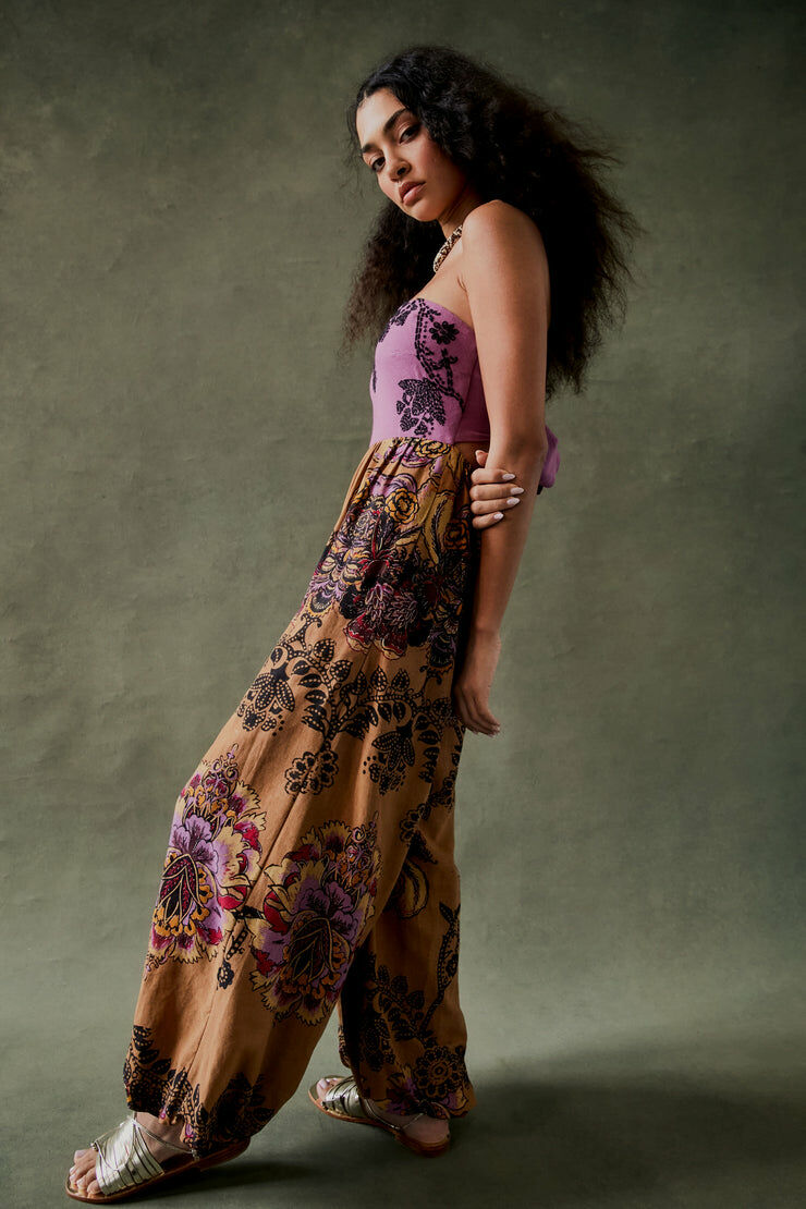 Indio Sun Jumpsuit 花朵圖紋撞色連身褲