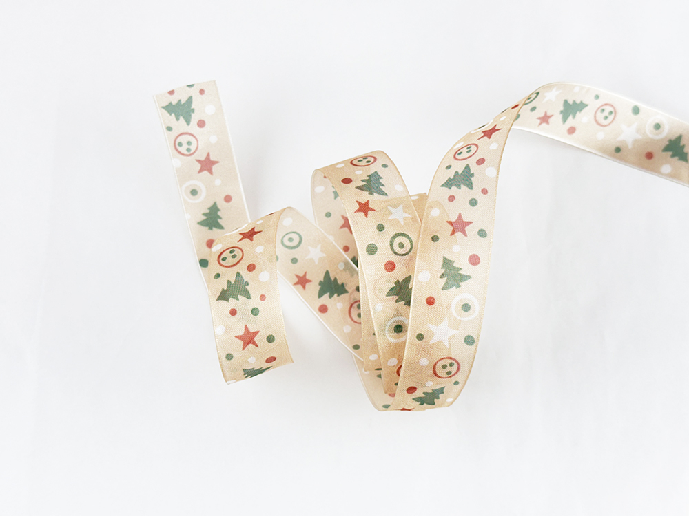 摩登松樹星光/薄光平織帶/兩款寬度//瑞士設計