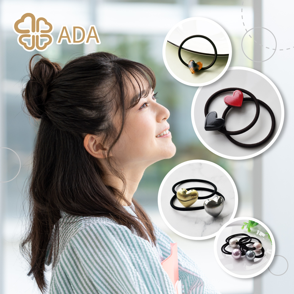 ADA 復古拉絲愛心髮束1入〈全2款〉