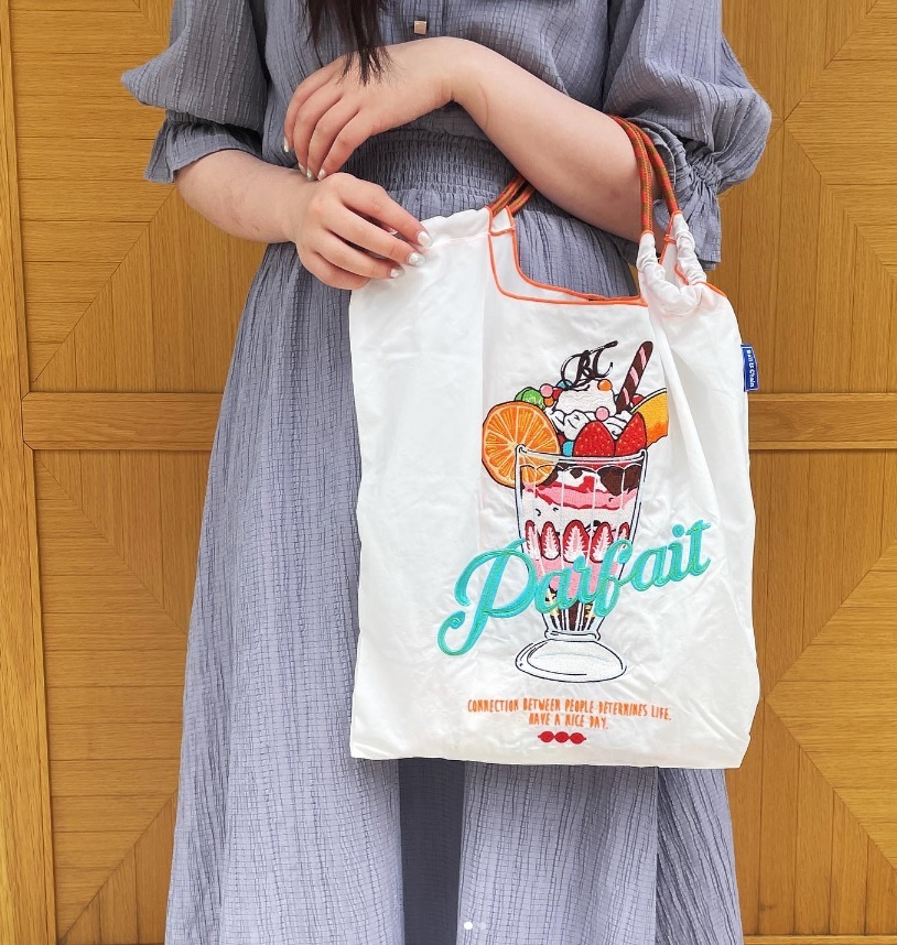 Ball＆Chain 刺繡環保購物袋 M號 - 白 (30102904)