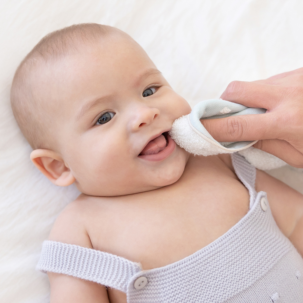 Gift DollBao (大+小2件組)_日本今治毛巾系列_ 雙面寶寶紗布巾-洗臉洗澡拍嗝巾(經典泡泡)