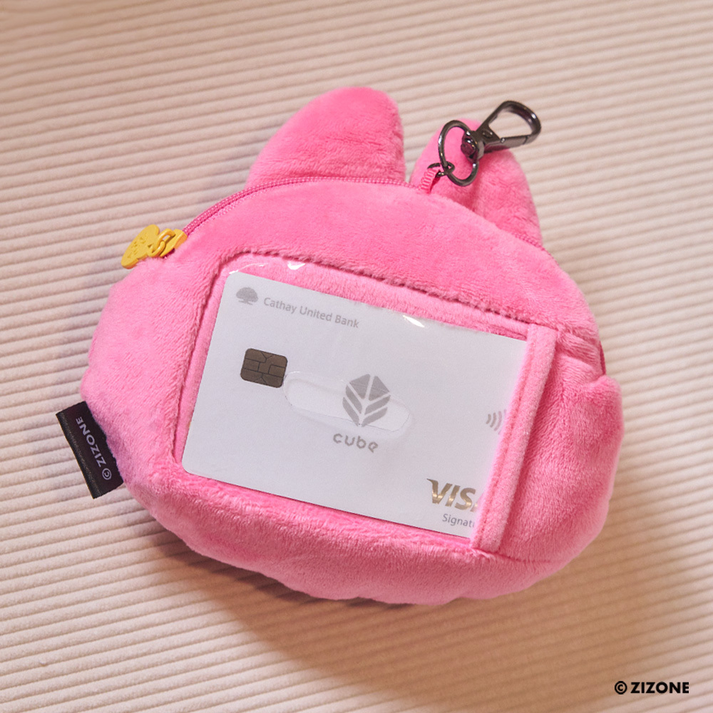 ZIZONE絨毛票卡夾