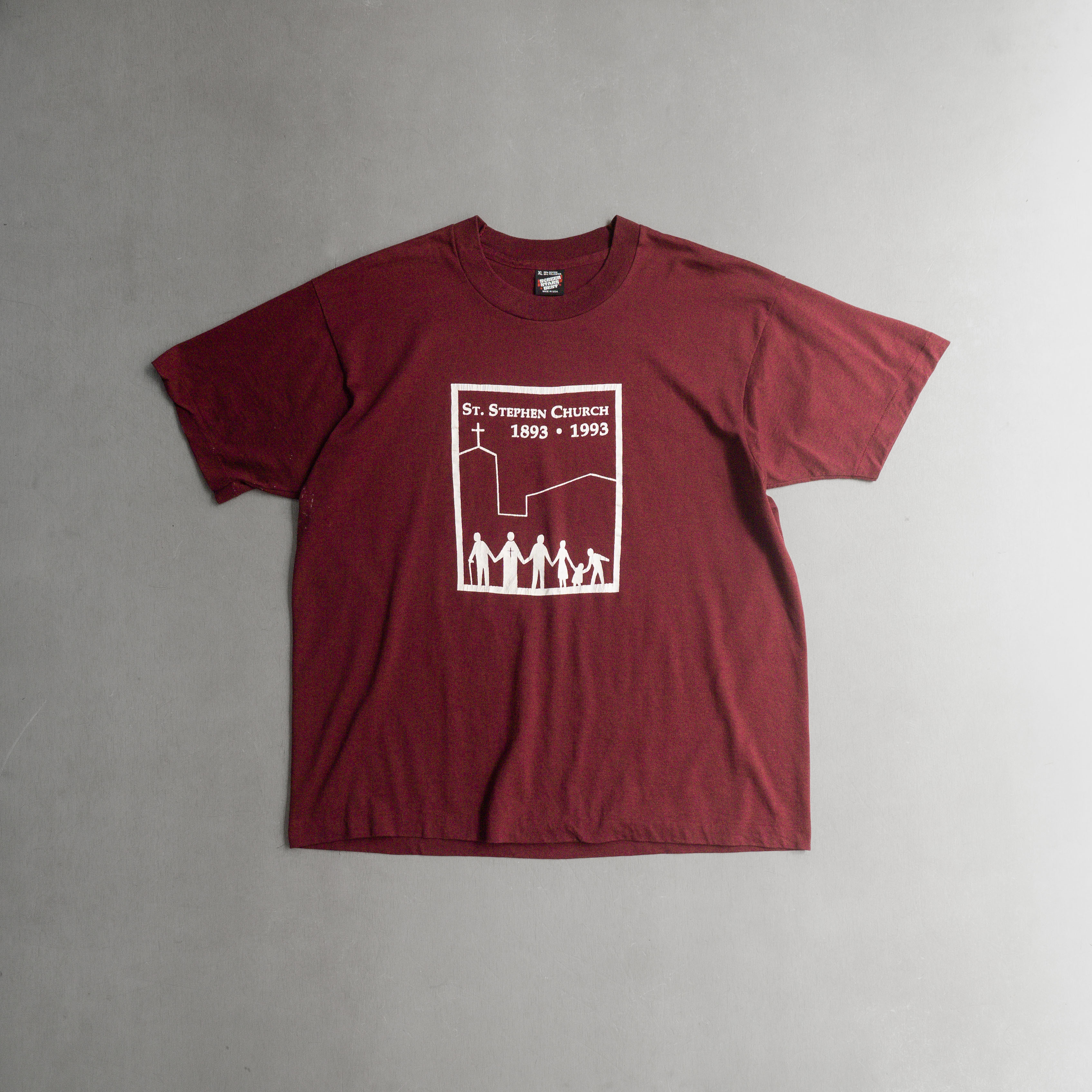 80-90S SCREEN STARS VINTAGE TEE 美國製 酒紅 教會 短袖 T恤