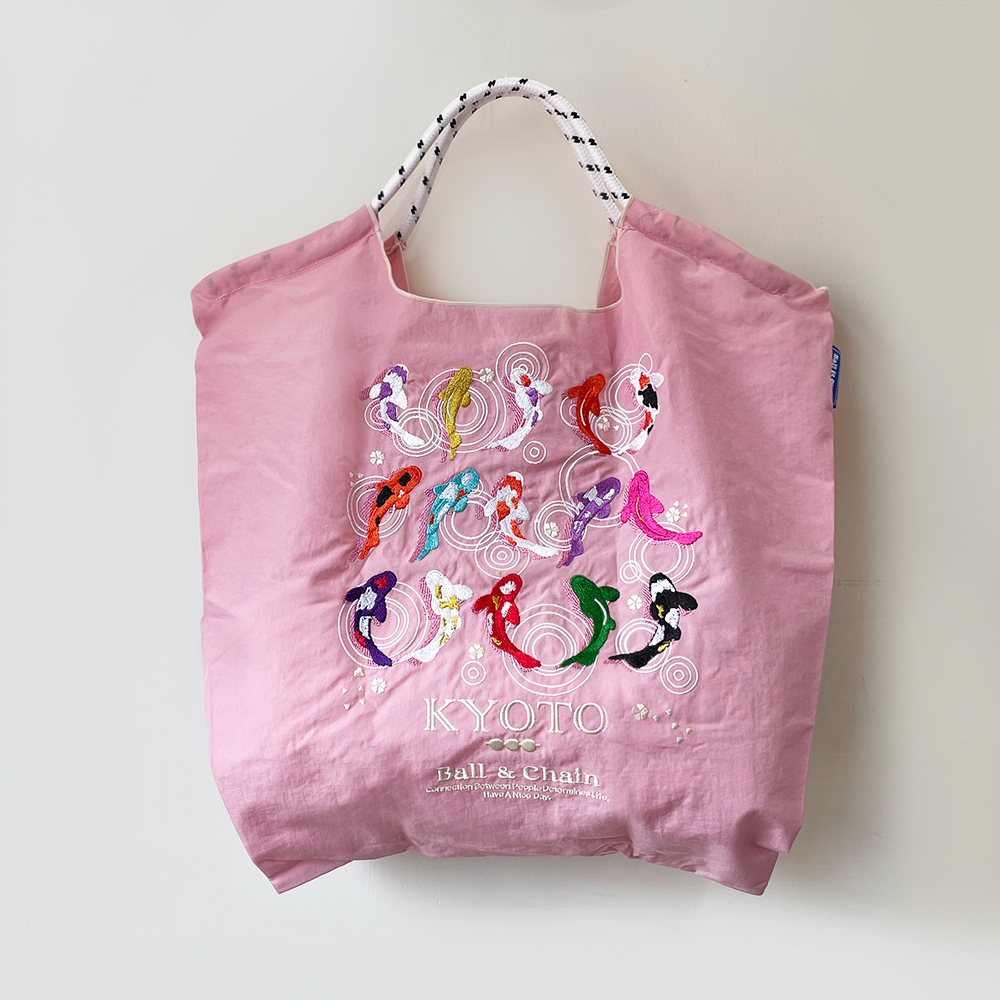Ball＆Chain 刺繡環保購物袋 M號 - 粉紅 (30102009)