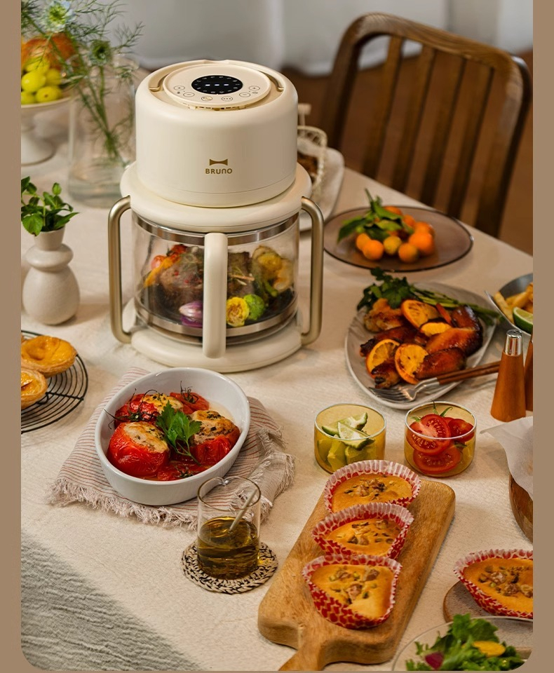 【全球配送】日本 BRUNO 360° 無油3.5L 數碼屏顯示特大呎寸智能氣炸鍋 AirFryer｜香港發送