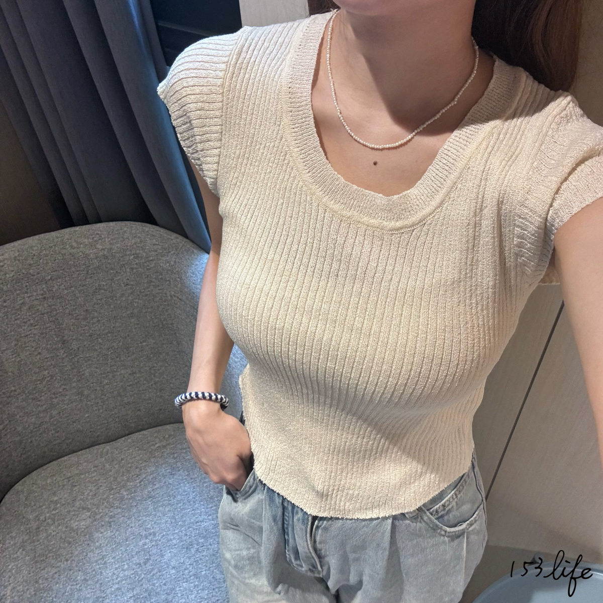 |現貨|𝑙𝑎𝑑𝑦.輕熟風| 氣質圓領針織短袖上衣(2色)