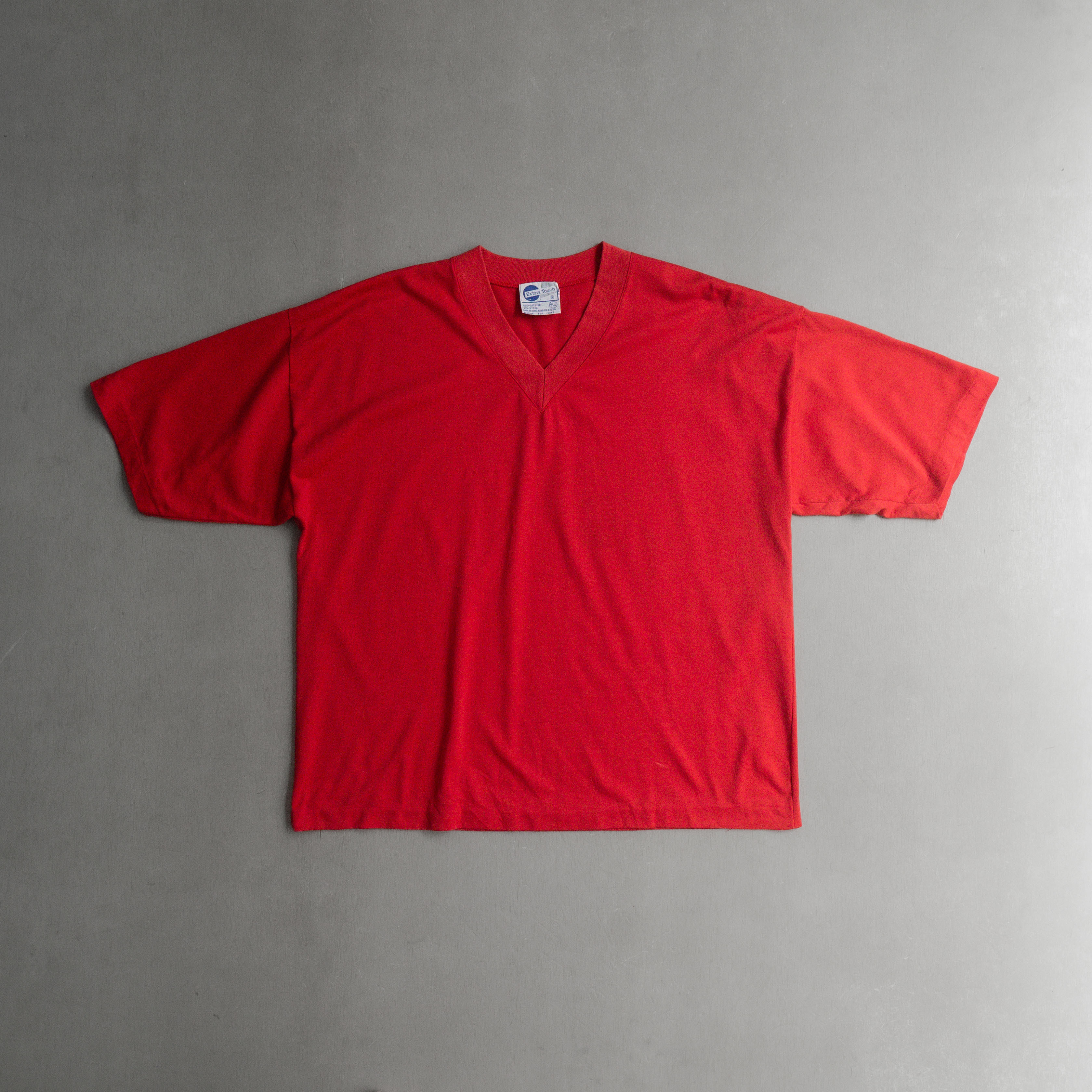 80-90S VINTAGE TEE 美國 紅色 V領 寬版 短袖 T恤