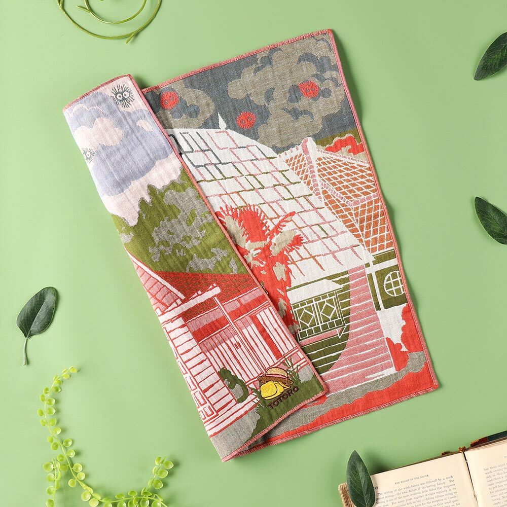 三層紗布手帕 龍貓 皋月和小梅的家