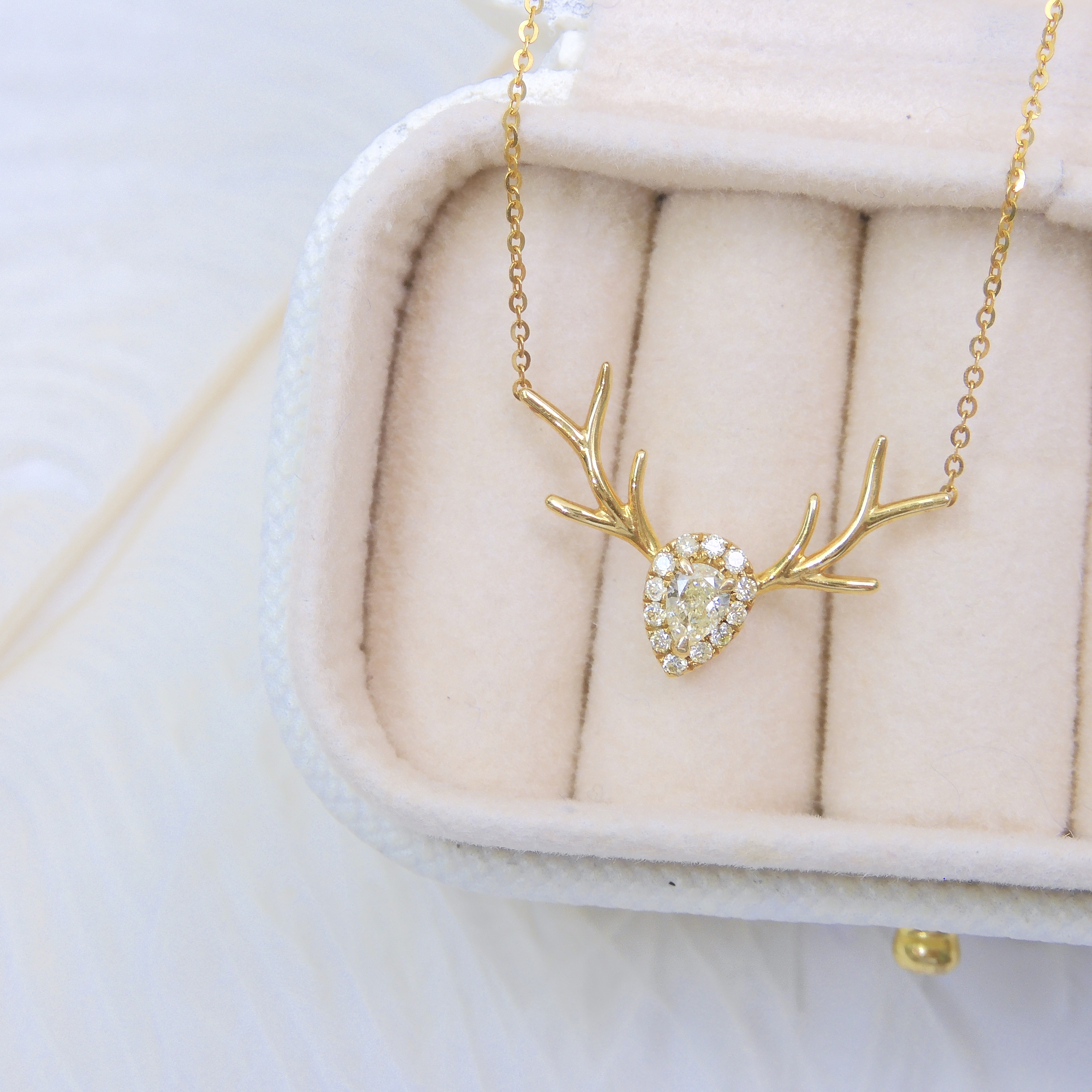 18K金 0.11ct 黃鑽項鏈