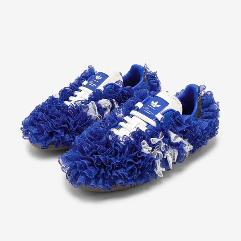 <連線代購商品>Caroline Hu x ADIDAS SAMBA OG 藍色 蕾絲 低筒休閒鞋【JS2777】