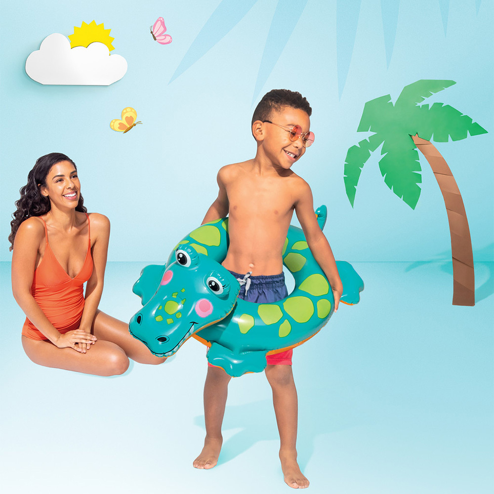 動物造型充氣泳圈水泡 - 綠
