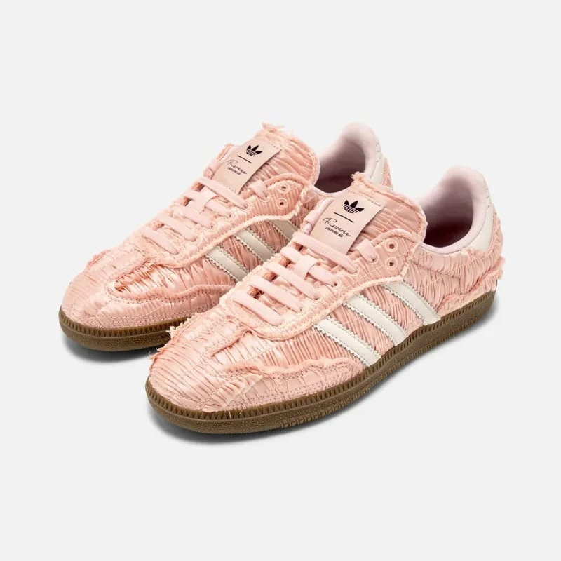 <連線代購商品>Caroline Hu x ADIDAS SAMBA OG 粉色絲綢 緞面 SATIN 低筒休閒鞋【JQ4747】