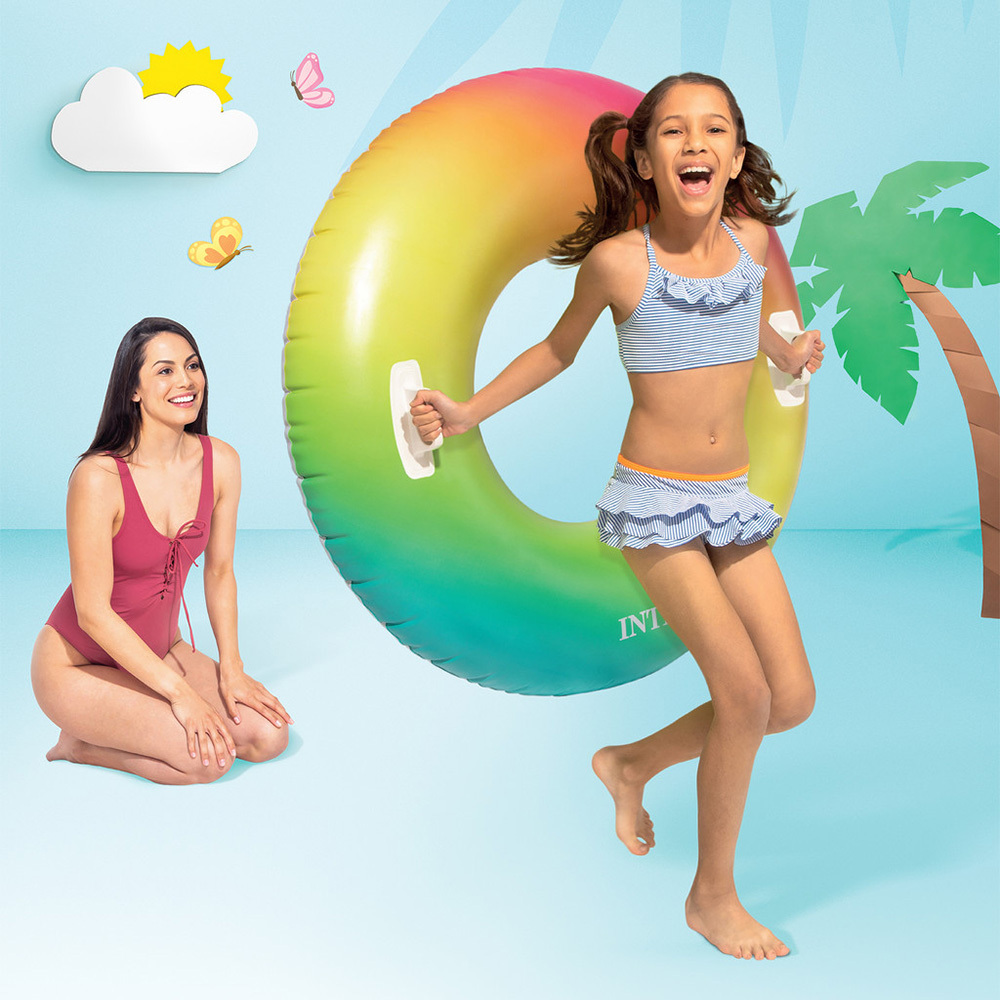 彩虹充氣泳圈水泡 - 彩虹