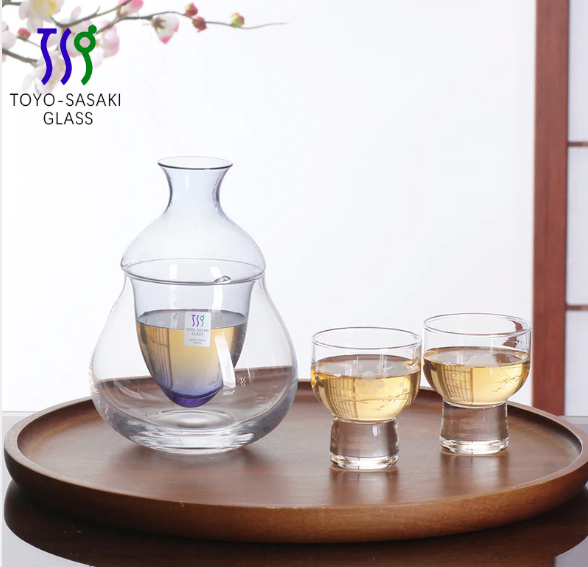 MIAO生活美學｜TOYO SASAKI日本手工玻璃| 極光藍彩清酒冰酒壺