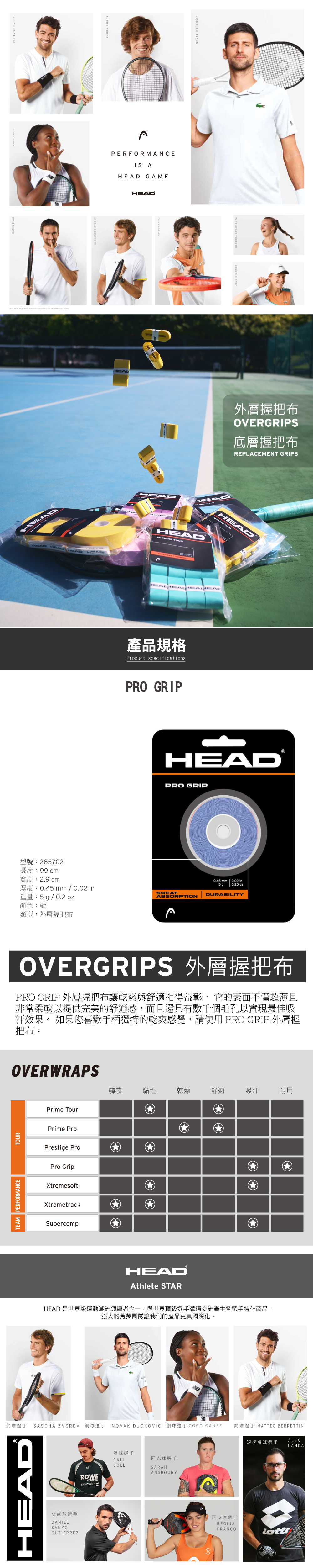 HEAD PRO GRIP 網球握把布