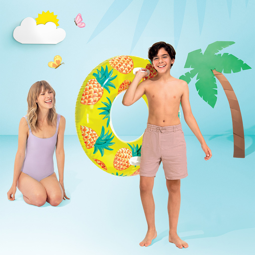 熱帶水果充氣泳圈水泡 - 黃