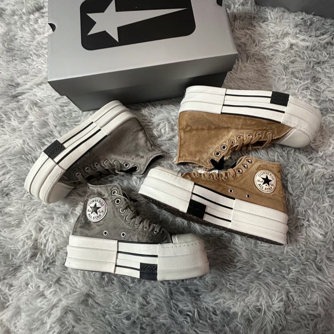 Rick Owens DRKSHDW x Converse Chuck 70 水洗 丹寧 帆布鞋 聯名款 厚底 高筒