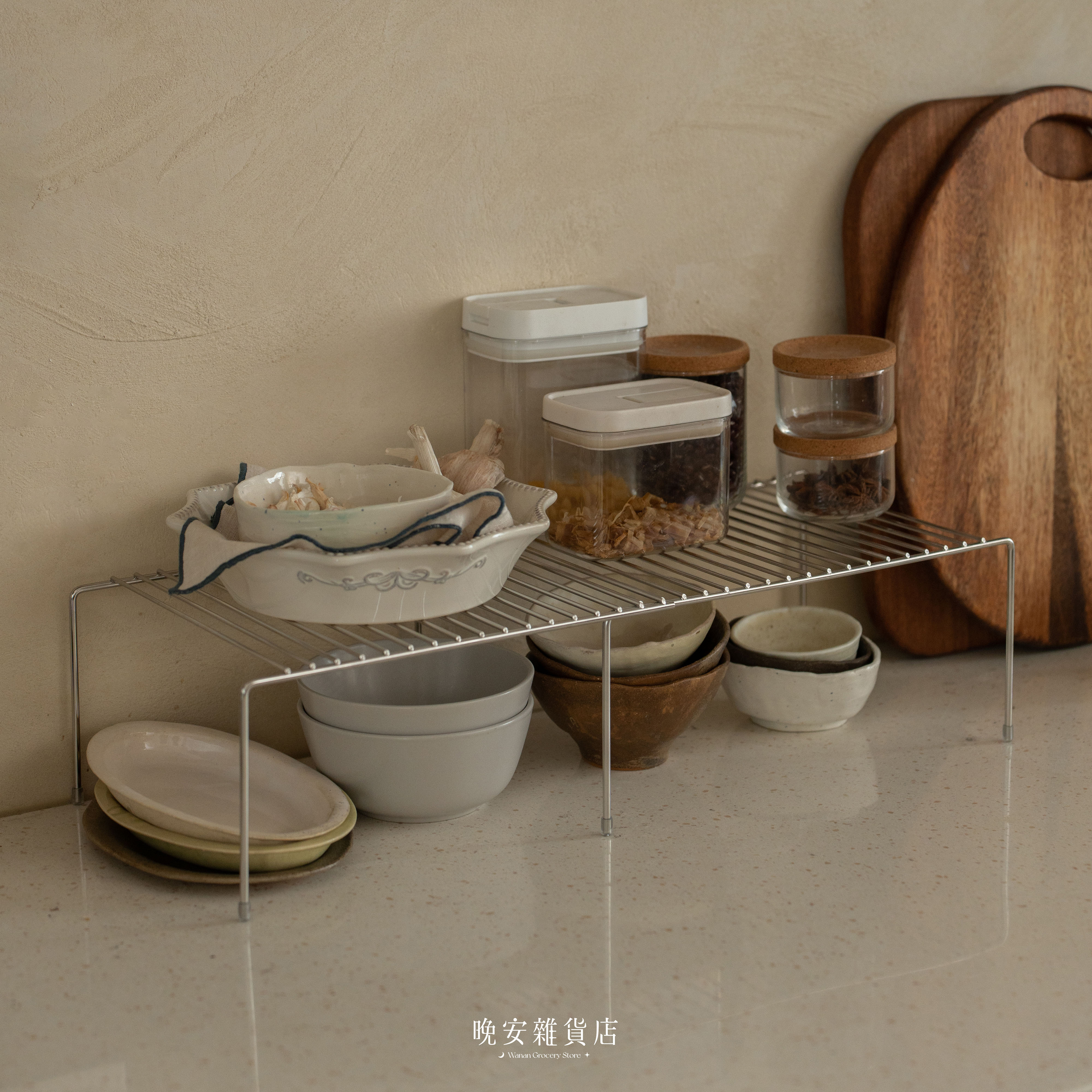 【廚衛系列】不鏽鋼灰冷色伸縮置物架